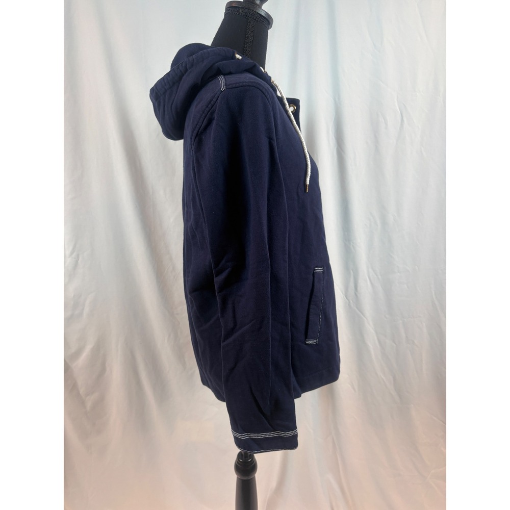 Lauren Jeans Co Ralph Lauren Navy Blue Full Zip Hoodie Sweatshirt Large - Picture 9 of 9